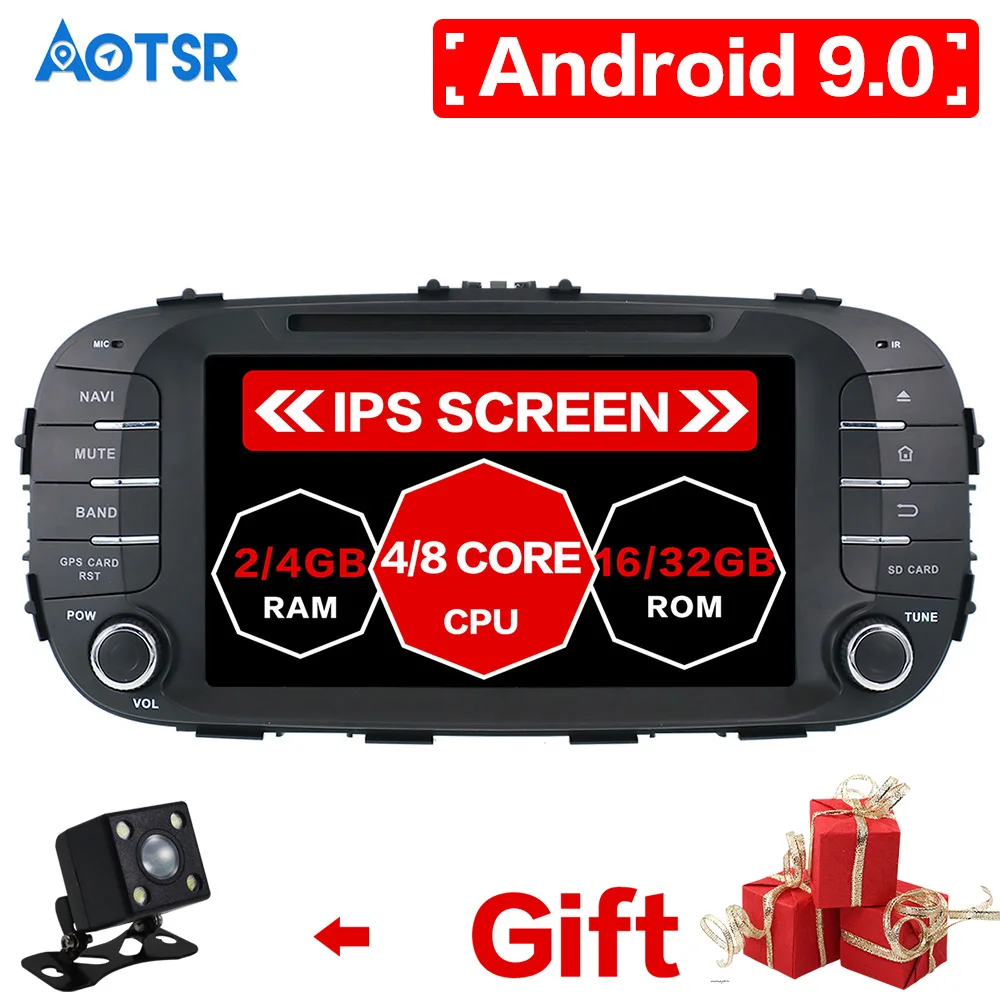 Aotsr Android 9 0 автомобильный DVD плеер головное устройство радио магнитофон стерео для
