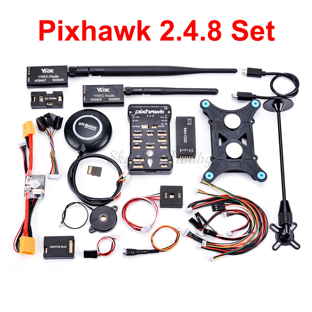 Pixhawk PX4 PIX 2.4.8 32 бит Контроллер полета M8N gps Minim OSD PM переключатель безопасности зуммер PPM IEC RGB 4G SD 433/915 Телеметрия