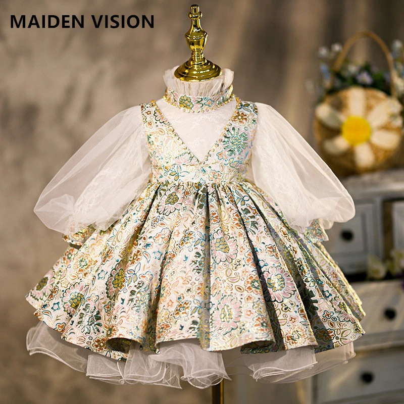 Vestido español para niña, vestidos de novia para niña, tutú, fiesta de cumpleaños de princesas, traje infantil|Vestidos| - AliExpress