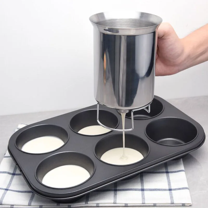 Stainless Steel Pancake Batter Dispensers Muffin Waffle Dough Machine Cream Separator Measuring Cup Kitchen Baking Tool | Дом и сад