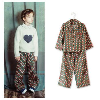 

Bobomoon Spring Summer 2020 Children Clothing Boys Girls Retro Printed Cotton Suits Home Service Air-conditioned Girls Clothes