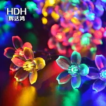 Трансграничной для солнечных батареях гирлянды светодиодный светящиеся мигающие украшения разноцветными огоньками Вид из окна украшения двора лампа на солнечной батарее