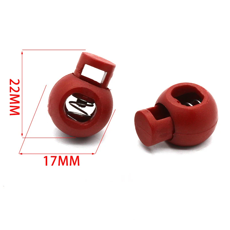 Plastic Ball Round Cord Lock Spring Stop Toggle Stopper Clip For Sportswear Shoes Rope Cord Lanyard DIY Craft Parts 10PCs