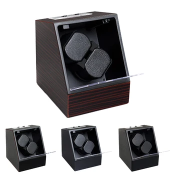

Practical Artificial Leather With Adapter Storage Case Displaying Automatic Watch Winder Box Dual Rotating Plug-In Store