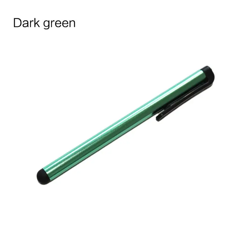 Зажим дизайн Универсальная Мягкая головка для телефона планшета прочный Стилус емкостный карандаш ручка для сенсорного экрана - Цвета: Dark Green
