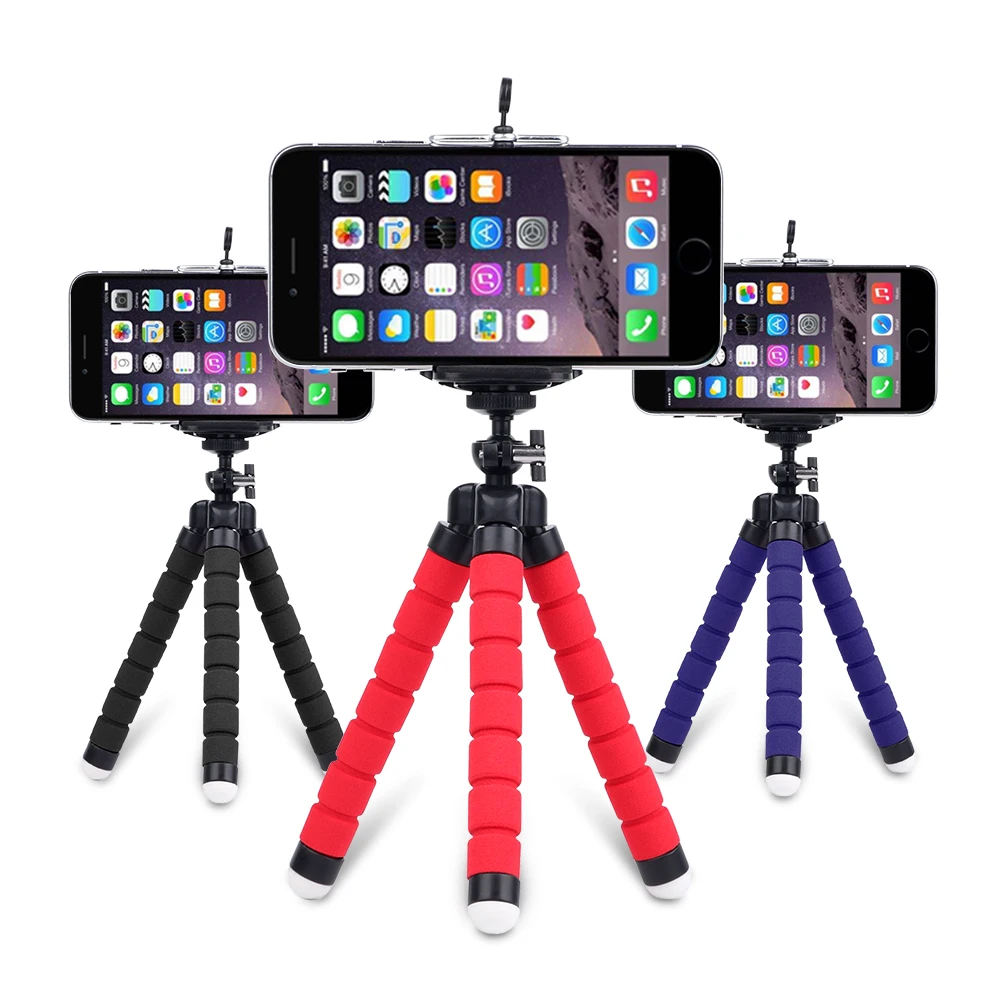 Flexible Octopus Style Camera Mount Desk Travel Outdoor Compatible with iPhone & Android Phones,Cameras,GoPro Mini Tripod with Bluetooth Control JUMKEET Phone Tripod Portable Mini Tripod A-Black 