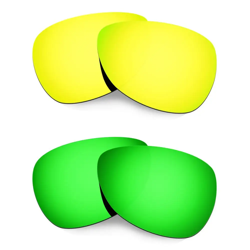 

HKUCO For Felon Sunglasses Polarized Replacement Lenses 2 Pairs Gold & Green
