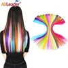 Alileader Clip On Hair Extension 57Color Ombre Straight Hair Extension Clip In Hairpieces High Temperature Faber Hair Pieces 1