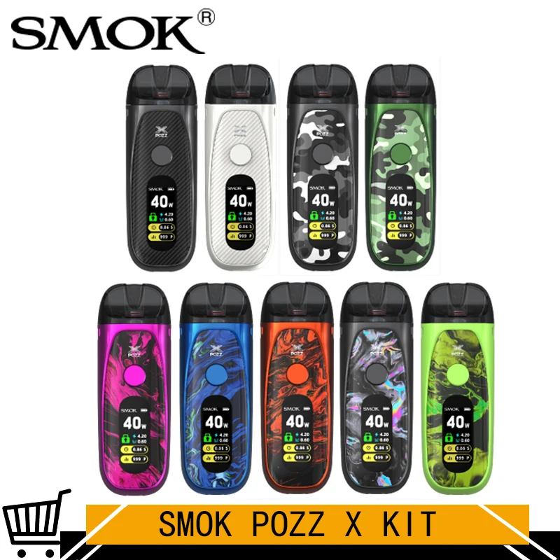 SMOK-vaporizador POZZ X Pod para cigarrillo electrónico, Kit de vapeo Original de 40W, 1400mAh, tanque de 4,5 ml, malla RPM, bobina Triple de 0,4 ohm, un botón, RBA