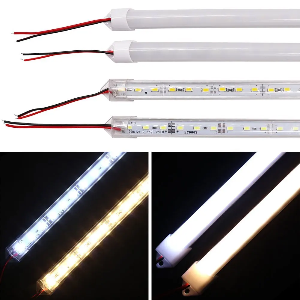 5pcs DC 12V 24V AC 220V SMD 2835 5630 LED Hard Rigid Strip Bar Tube Light Aluminium Shell For Home Kitchen Cabinet Wall Decor