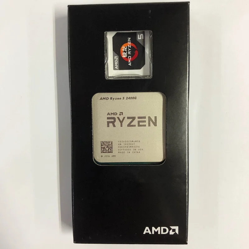 AMD Ryzen 5 2400G R5 3 6 ГГц четырехъядерный 8-проводной процессор 65 Вт ПУ YD2400C5M4MFB разъем AM4 |