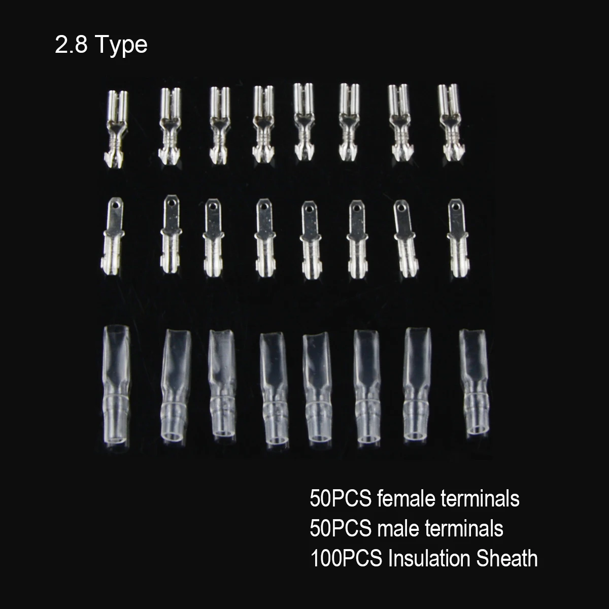 Полный 50 комплектов провода разъем мужской женский 2,8 4,8 6,3 мм обжимной Терминатор 18-14 22-16 AWG электрический терминал разъем электрик - Цвет: 2.8mm