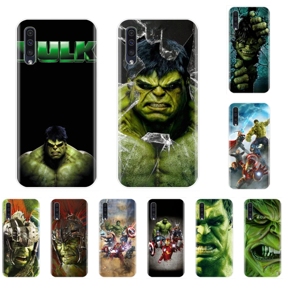Халк Marvel Мстители мягкий черный чехол для телефона Samsung S7 S8 S9 S10 Edge lite A10 A50 A70 Note 9 10