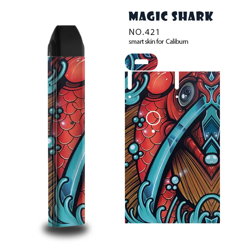 Magic Shark Dragon Monster Alien китайская пленка 2.5D ПВХ наклейка чехол для Uwell Caliburn Kit 417