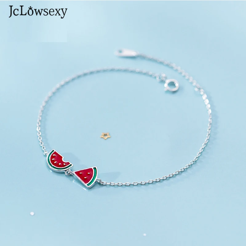 Jclowsexy 925 пробы серебряный корейский стиль простой небольшой асимметричный арбуз милые фрукты ювелирные изделия модные ювелирные изделия подарок