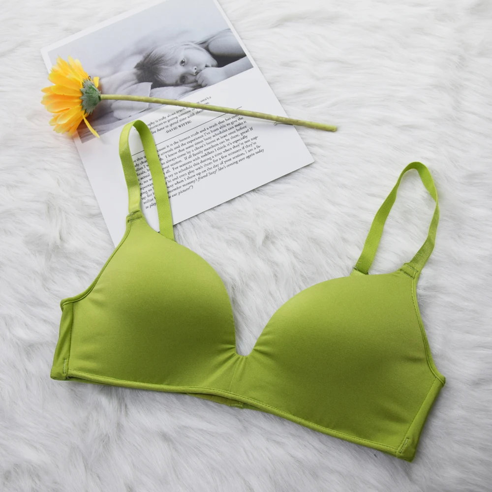 Женские бюстгальтеры без косточек Brassiere, сексуальные, бесшовные, с глубоким вырезом и удобной посадкой - Цвет: green
