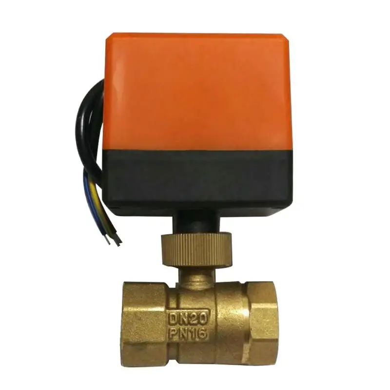 AC220V DN15-50 3-wire 2-way Electric Ball Valve Control Brass Thread Electric Ball Valve stable Motorized Ball Valve