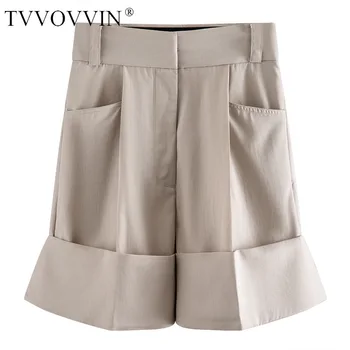 

TVVOVVIN 2020 NEW Folded Slant Pocket Solid Casual Loose Streetwear Girl Female Fashion Patchwork Pants Fashion A598