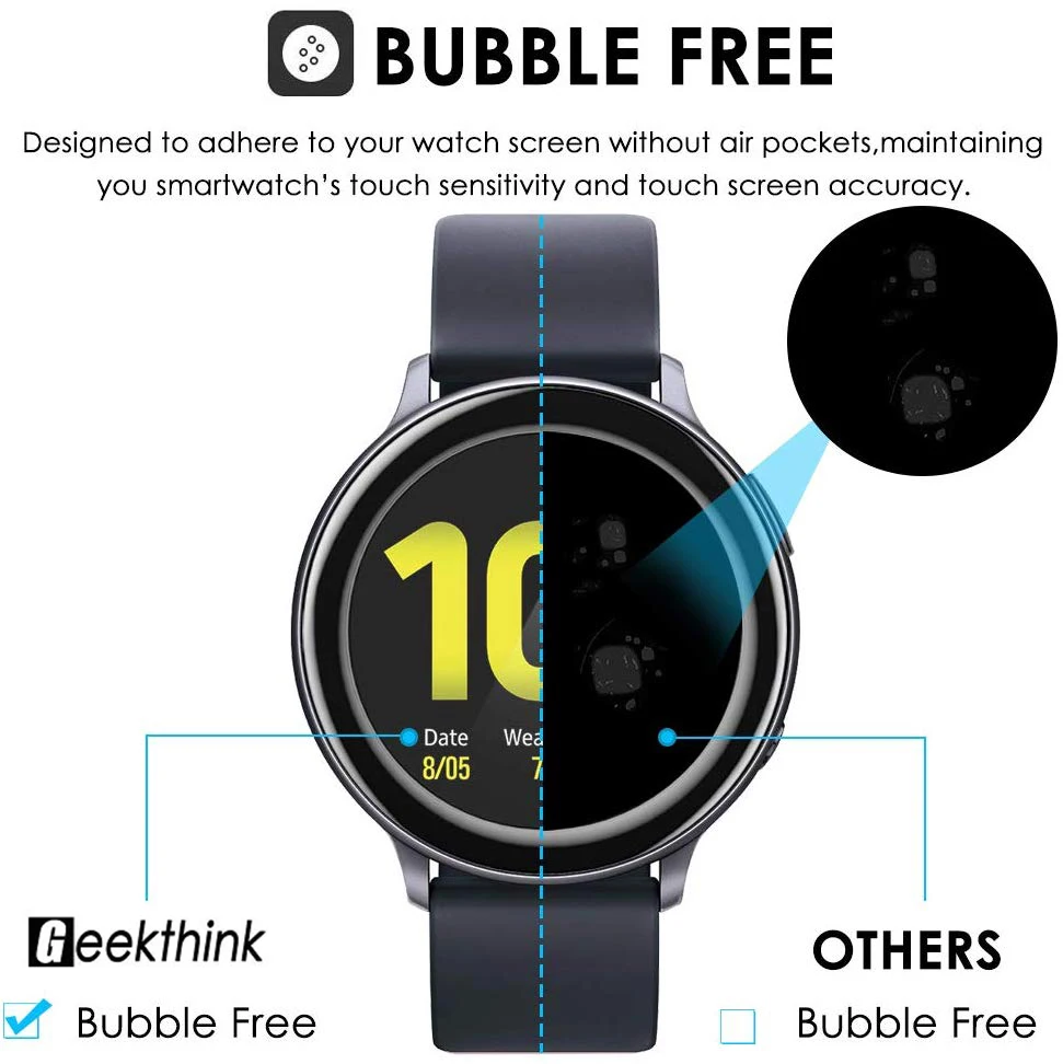 40 мм 44 Защитная пленка для экрана Samsung Galaxy Watch Active 2 водонепроницаемая 3d с полным