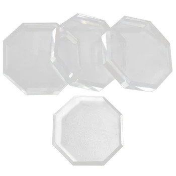 

4pcs Professional Grafted Eyelash Glass Pads Crystal Gasket Tools Transparent Eyelash Octagon Pallet Pad