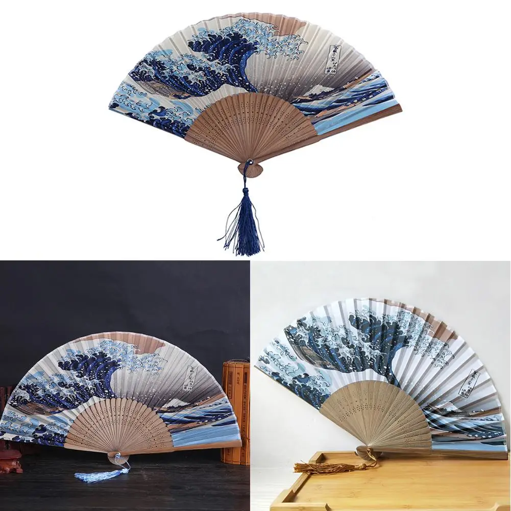 Ручное крепление веера Kanagawa японские волны аксессуары для свадьбы украшение