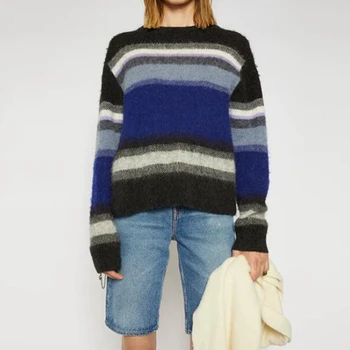 

2020 fall woman long sleeve knitted sweaters o neck wool pull