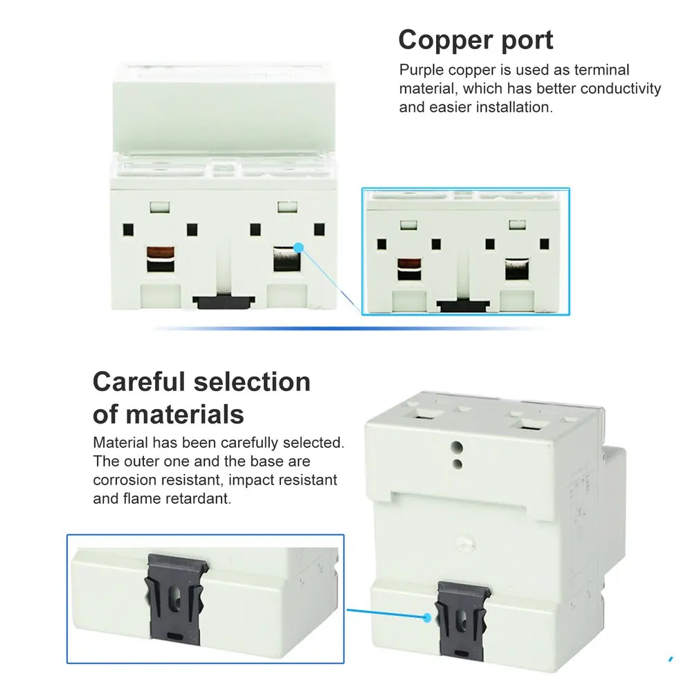 SINOTIMER Family Single Phase 4P 2 Wires Din Rail Digital Wattmeter Electric Energy Meter Power Energy Consumption Monitor