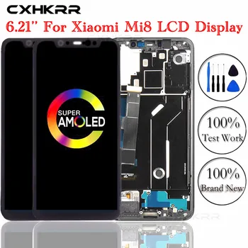 

Original Parts 6.21" AMOLED LCD Replacement For XiaoMi Mi 8 LCD Display Screen Touch Digitizer with Frame
