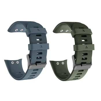 

2x Replacement Strap for Garmin Forerunner GPS Running Watch 35 Silicone Band-Navy & ArmyGreen
