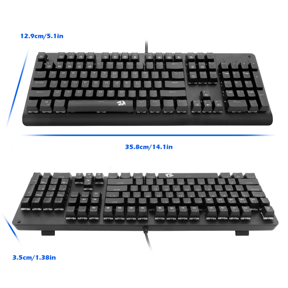 Redragon K581 SANI RGB USB Mechanical Gaming Keyboard Blue Switch Led Backlit 104 Key Wired Computer Game FPS PUG Overwatch