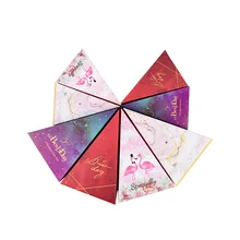 

10pcs Best Wishes Paper Wedding Candy Box Flamingo Chocolate Gift Box Package Bag for Guests Baby Shower Birthday Party Supplies