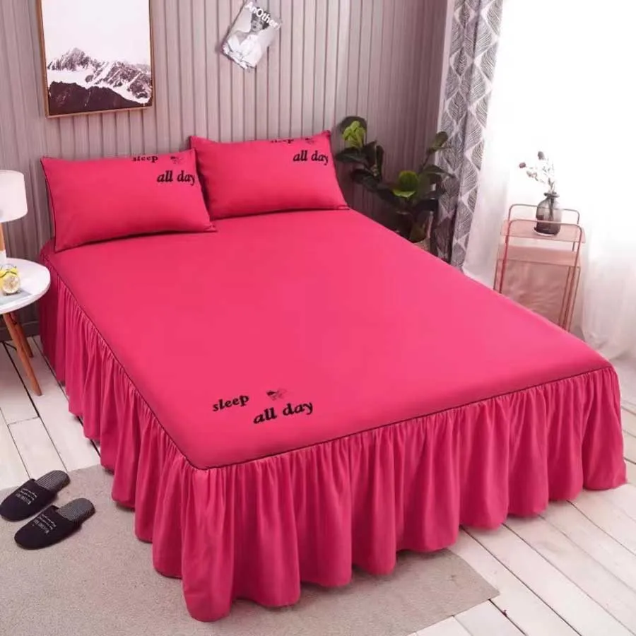 WOSTAR Nordic solid bed sheet cover bedspread summer soft comfort bedding set luxury home textiles single double queen king size 4