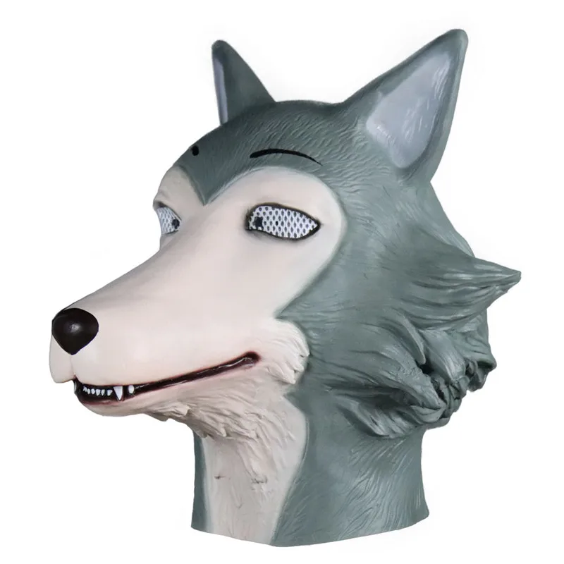 Новинка, аниме, BEASTARS, косплей, легоши, волк, маска, Хару, косплей, головные уборы, животные, волк, кролик, латексные маски, маскарадный Рождественский Костюм