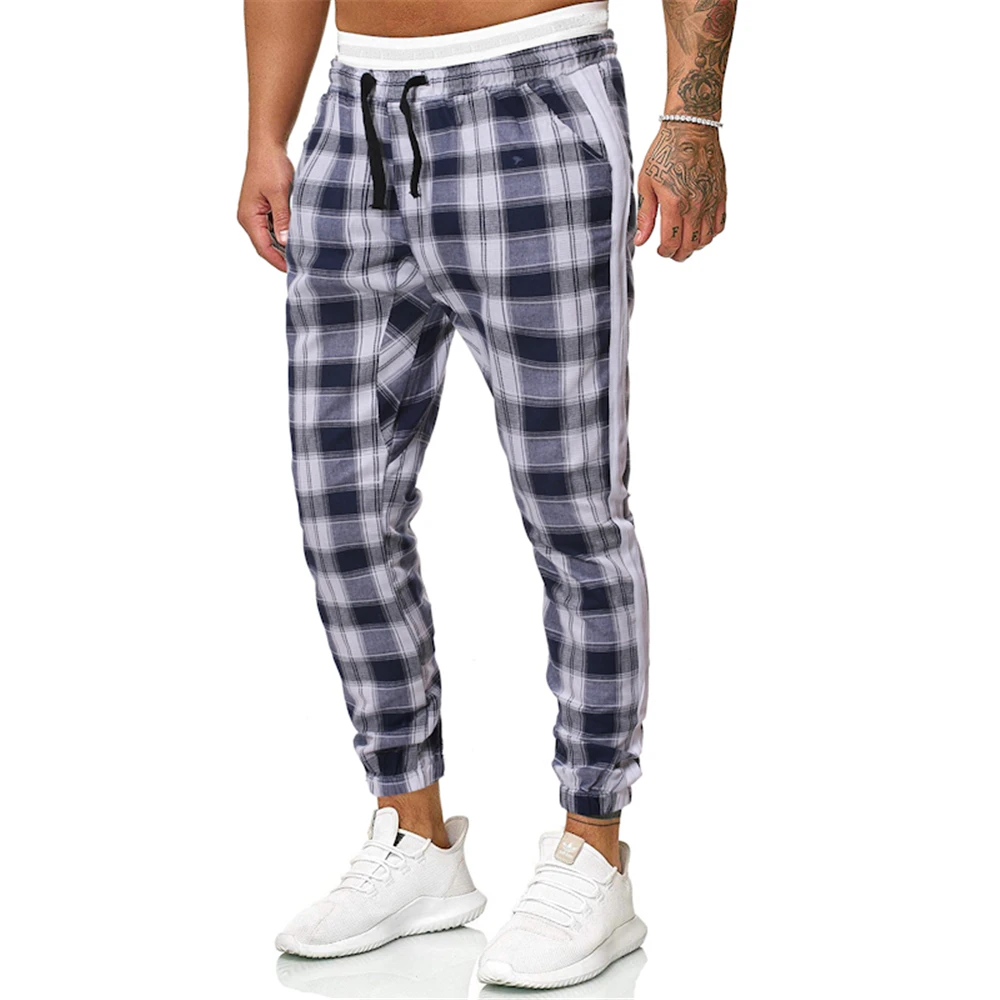 plaid belted pants