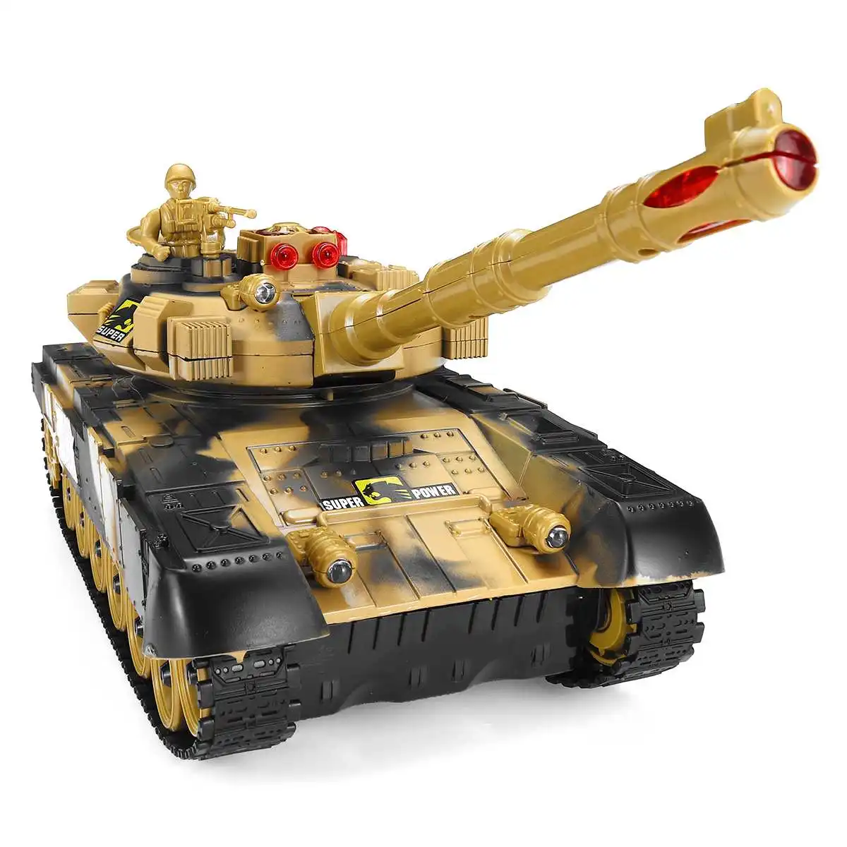 33/44 см RC Battle Tank военный тактический транспортного средства светодиодный звуковой сигнал эффект танки на дистанционном управлении модель с шасси Игрушки для мальчиков - Цвет: 33cm brown