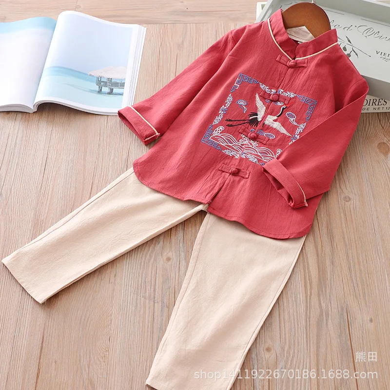 Chinese-style Childrenswear Autumn New Style Chinese Clothing CHILDREN'S Garment Traditional Chinese Garments for Boys Retr