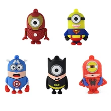 Флеш-накопитель super hero, полная емкость, 32 ГБ, 8 ГБ, 16 ГБ, 64 ГБ, 128 ГБ, флеш-накопитель, супер Миньоны, usb флешка, usb 2,0, флеш-диск, флешка