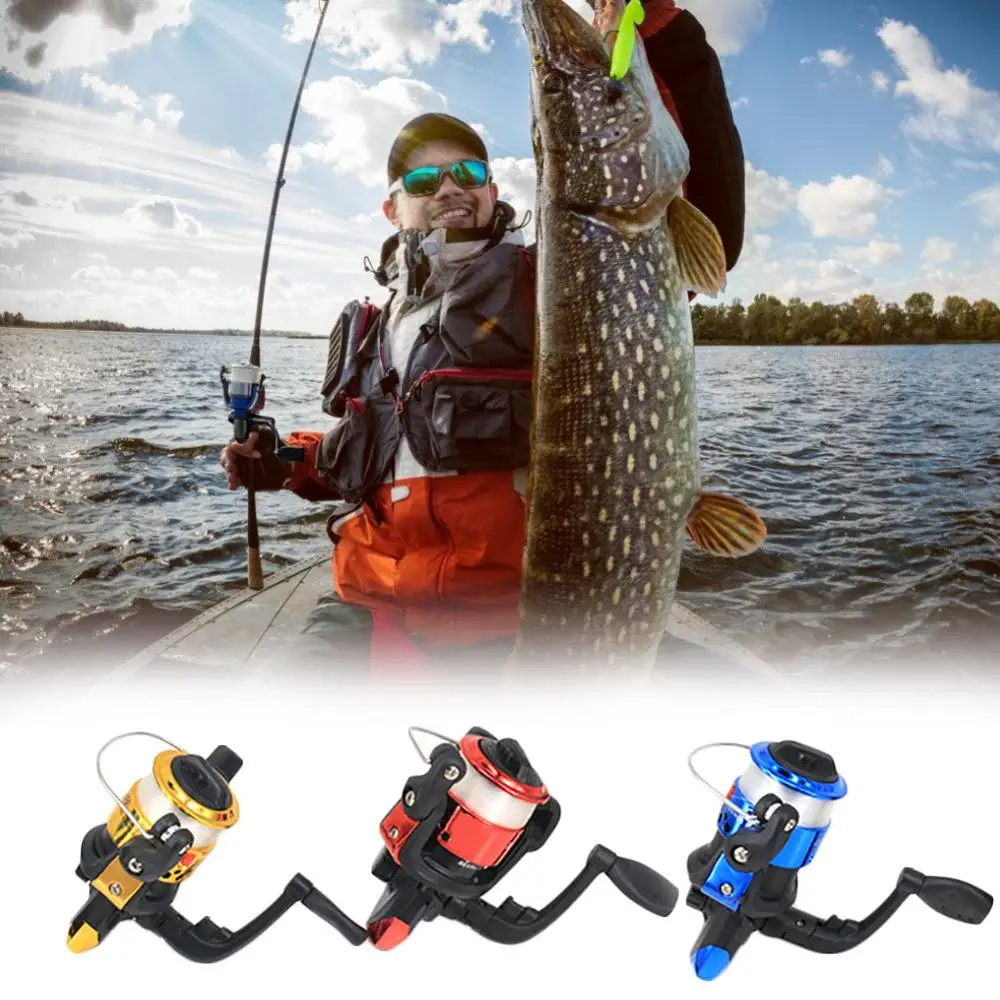 

Plastic Mini Ice Fishing Wheel 200 Small Fishing Wheel with Line Folding Spinning Stone Fishing Wheel Fishing gear high quality