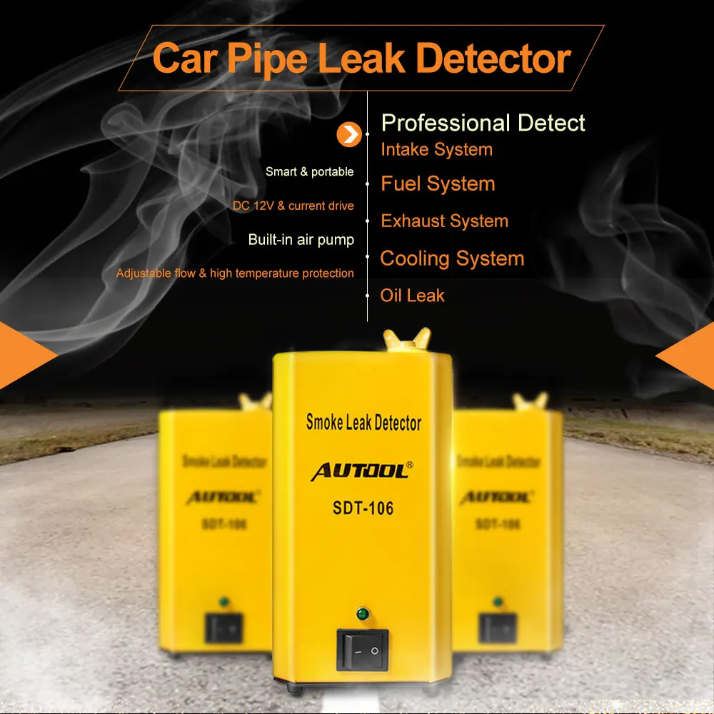 AUTOOL SDT106 автомобиля дым анализатор течеискатель автомобильной EVAP утечки газа локатор нефтяной трубы Генератор инструмент диагностики