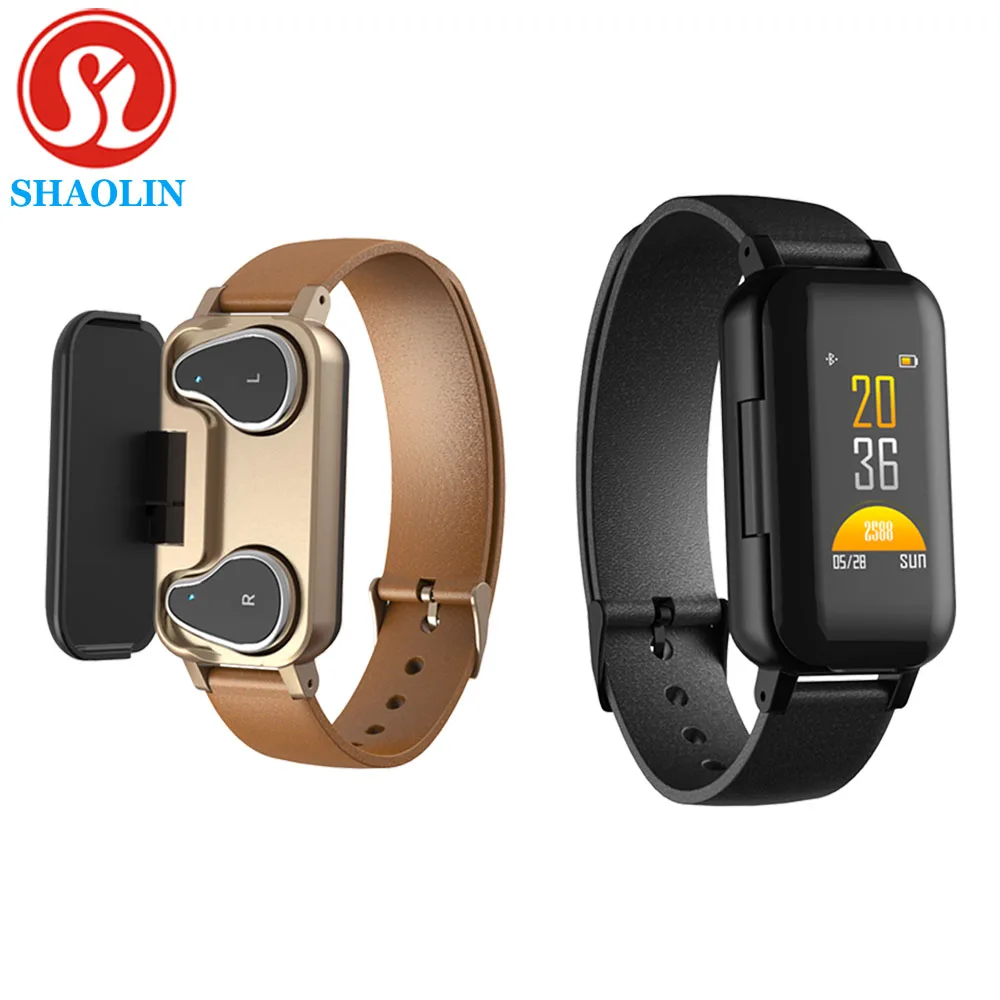

T89 TWS Smart Binaural Bluetooth Headphone Fitness Bracelet Heart Rate Monitor Smart Wristband Sport Watch Men Women