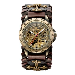 Vintage Gothic Steampunk Automatic Men's Watch - Brown Dial (GOTHIC WATCH)