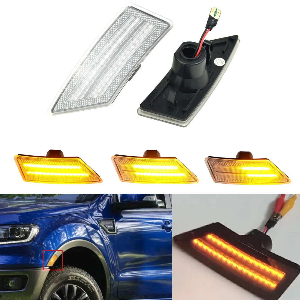 LED Side Marker Lights For Ford Ranger Lariat XL XLT 2019 2020 2021