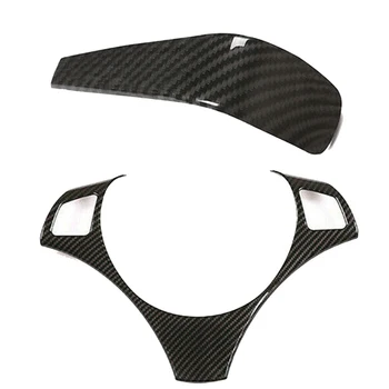 

Parts Steering Wheel Decor Trim + Shift Knob Cover ABS Carbon Fiber Decoration Accessory High Quality