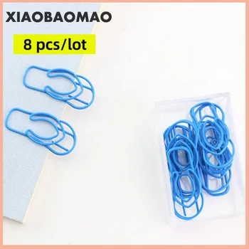 

8pcs/lot Blue Shoes Paper Clips Cartoon Paper Needle Bookmark Metal Memo Clip Stationery Box Clips
