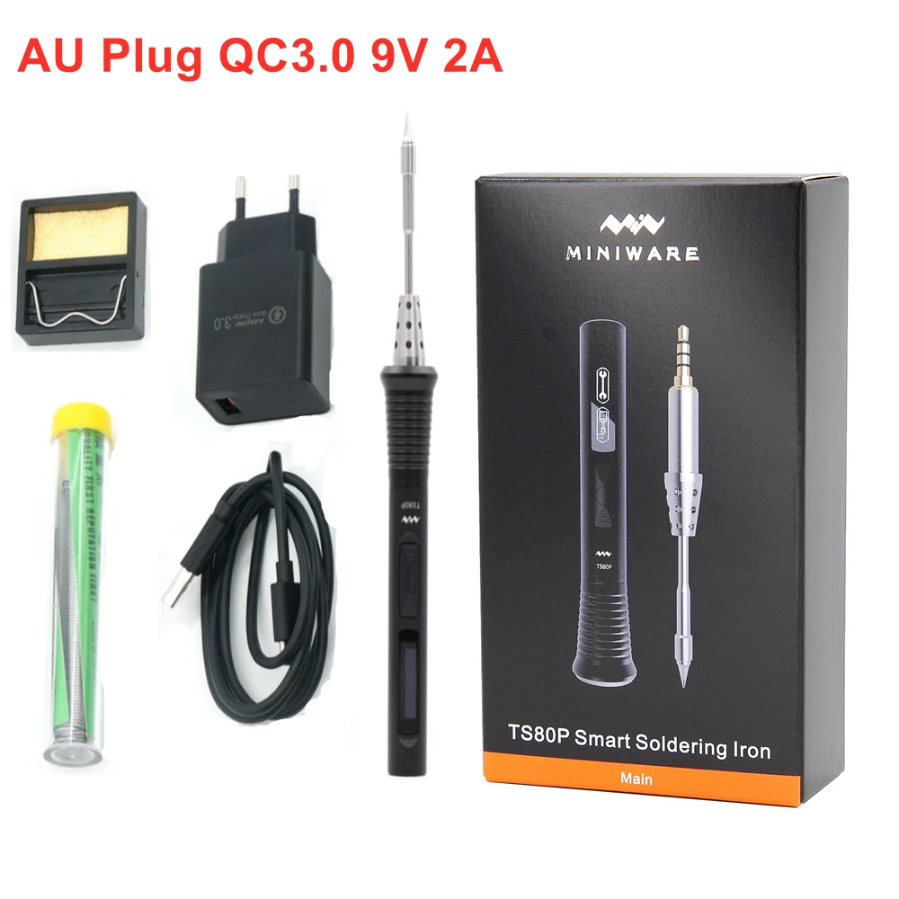 soldering iron station New TS80P Mini Smart Portable Digital Soldering Iron Tool Adjustable Temperature OLED Display With B02 Iron Tips QC3.0 PD2.0 45W cheap stick welder Welding Equipment