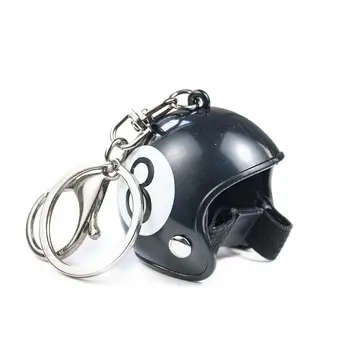 

1pcs Number 8 Miniature Helmet Keychain Keyring Key Fob Hanging Decorative Key Chains For Men Women Art Pendant Gift Bag Belt