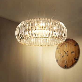

Postmodern Luxury K9 Crystal Chandelier Bright Living Room Round Pendant Light Ceiling Fixture Dining Room Lamp Bedroom Lighting