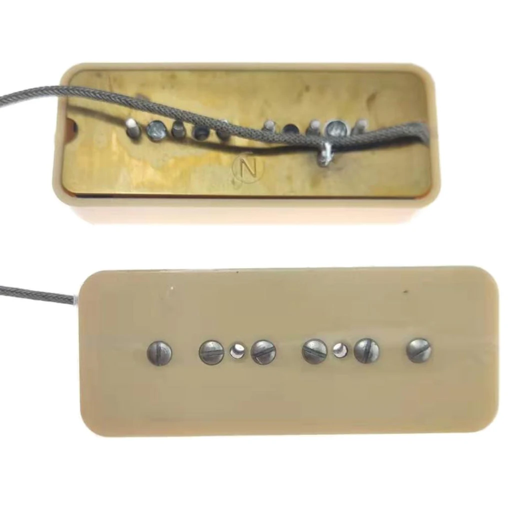 1 Set P90 Soapbar Single Coil Pickup Bridge Neck for 6 Strings Electric Guitar Replacements