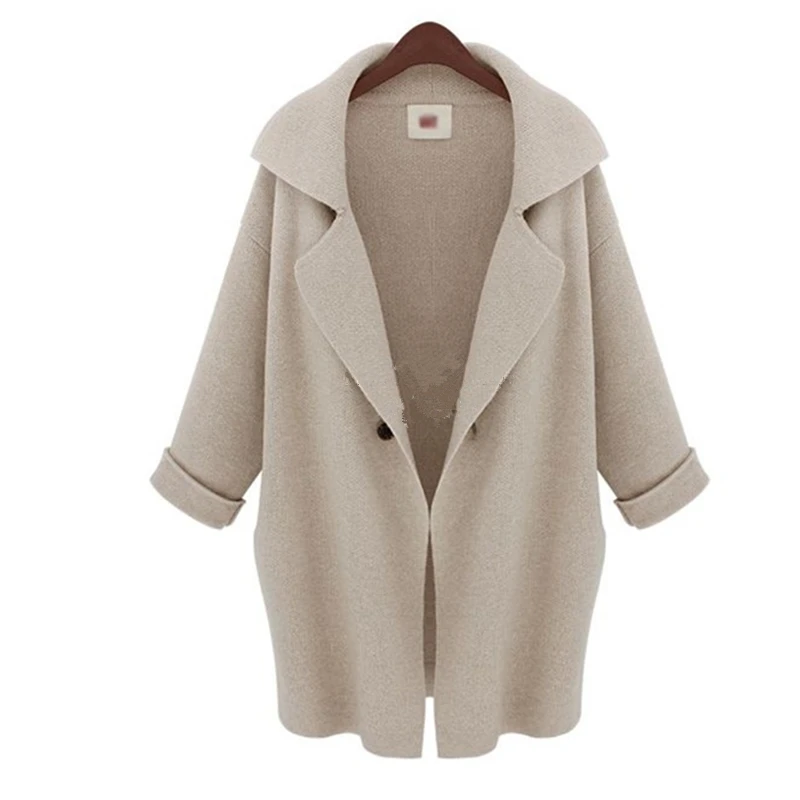 

2019 Spring Autumn New Wild Solid Loose Long Knitwear Cardigan Women Sweater Coat Winter Long Sleeve Casual Coat Harajuku