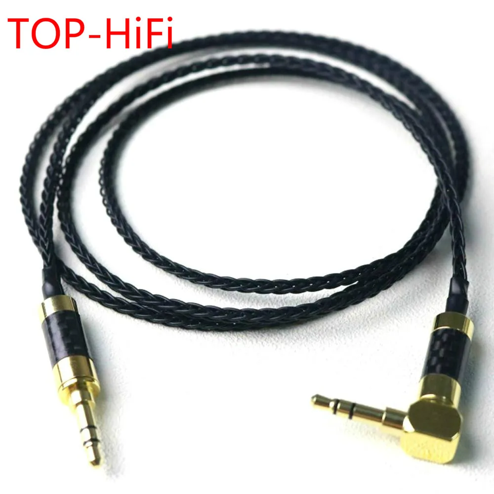 TOP-HiFi Carbon fiber 3.5mm Male to 3.5mm Male Stereo Silver Plated Audio Cable Car AUX Wire Jump Cable